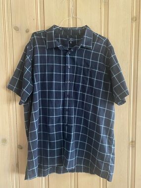 George Navy Blue Short Sleeve Button-Up Shirt